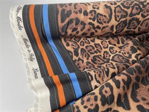 Vævet uld - smukt leopard mønster i varme toner